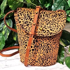 Madewell NWOT The Memphis Crossbody Bag in Mini Leopard Calf Hair